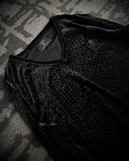 Roen × Semantic Design Tonal Leopard Velour V Neck Top