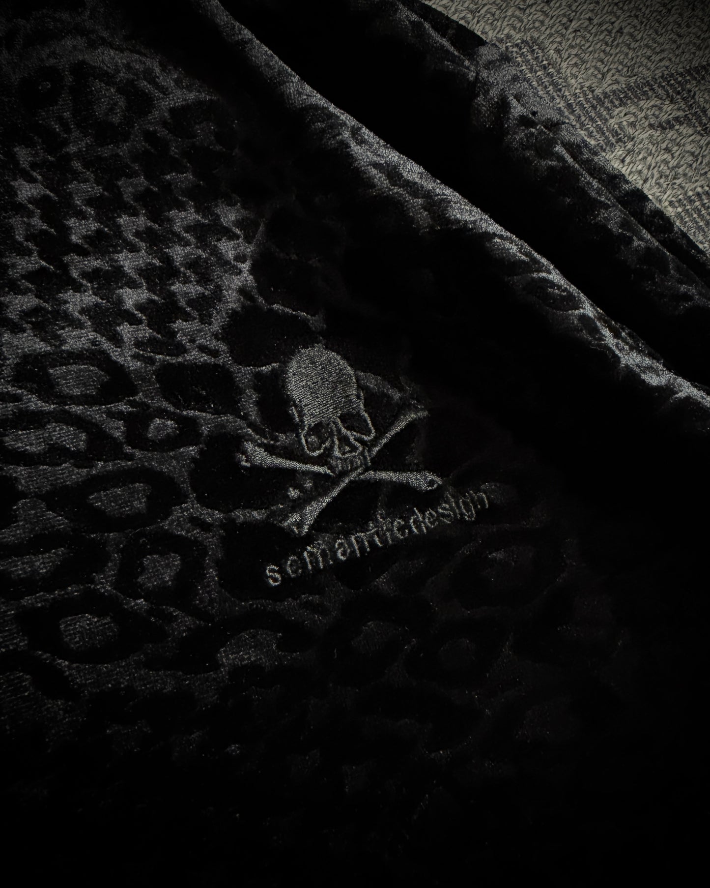Roen × Semantic Design Tonal Leopard Velour V Neck Top