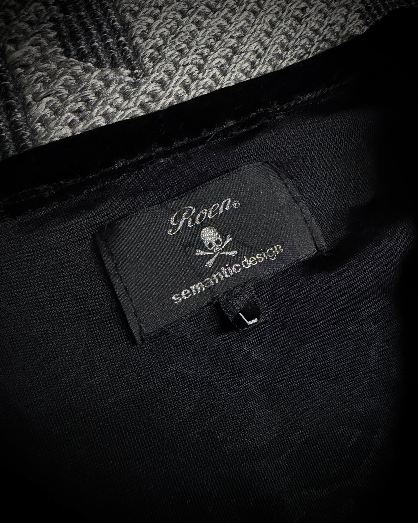Roen × Semantic Design Tonal Leopard Velour V Neck Top