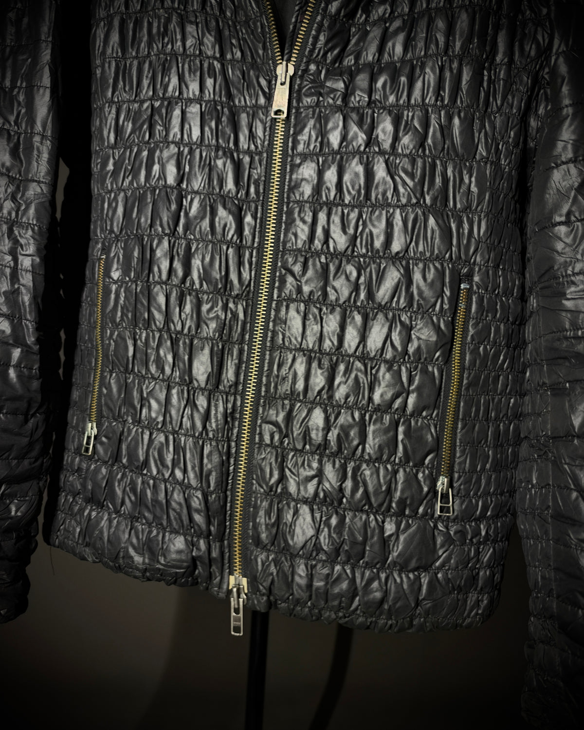 Buffalo Bobs Glossy Crinkled Rabbit Fur Collar Jacket