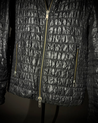 Buffalo Bobs Glossy Crinkled Rabbit Fur Collar Jacket