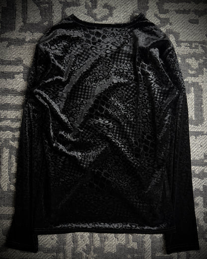 Roen × Semantic Design Tonal Leopard Velour V Neck Top