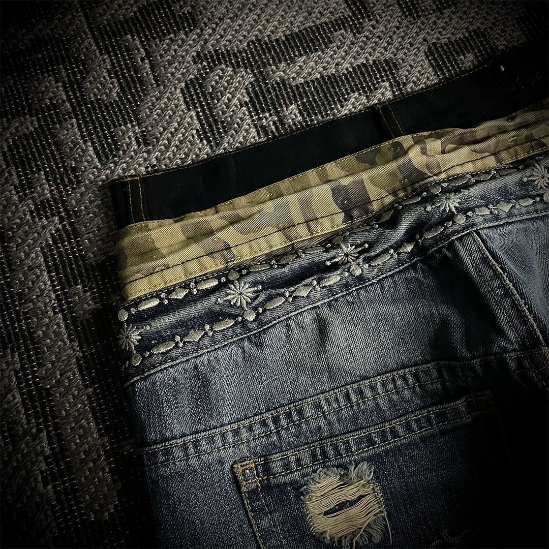 Midas Triple Waist Distressed Flared Jeans