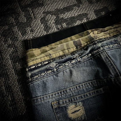 Midas Triple Waist Distressed Flared Jeans