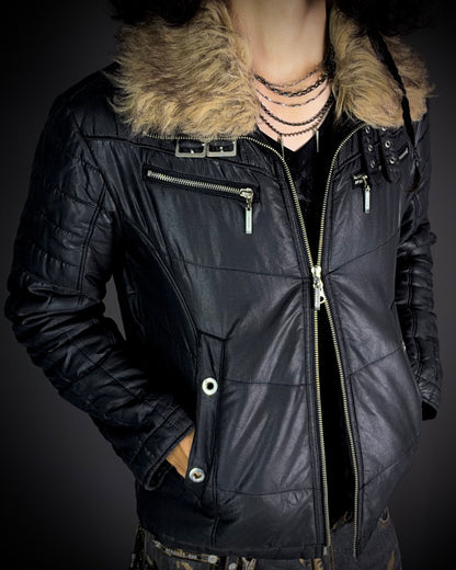 Atelier Sab Men Black Glossy Quilted Jacket