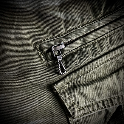 FUGA Whiskered Multizipper Flared Cargo Pants
