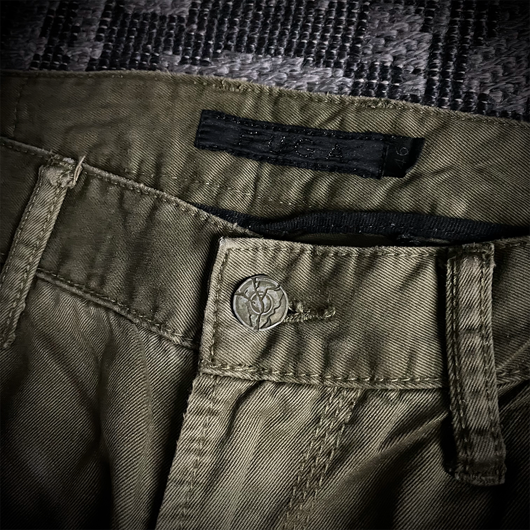 FUGA Whiskered Multizipper Flared Cargo Pants