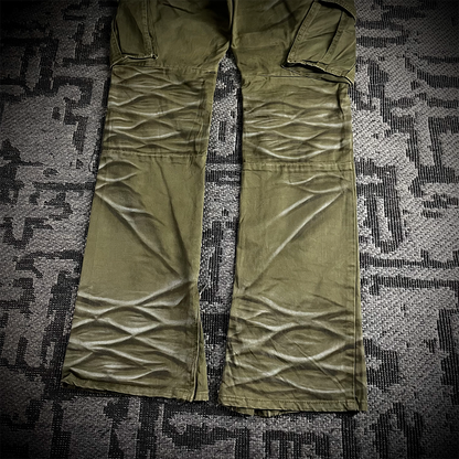 FUGA Whiskered Multizipper Flared Cargo Pants