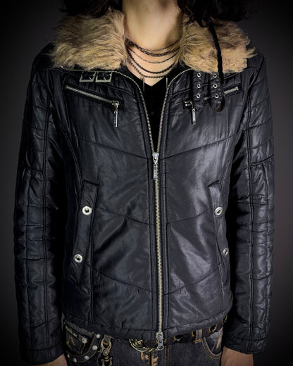 Atelier Sab Men Black Glossy Quilted Jacket