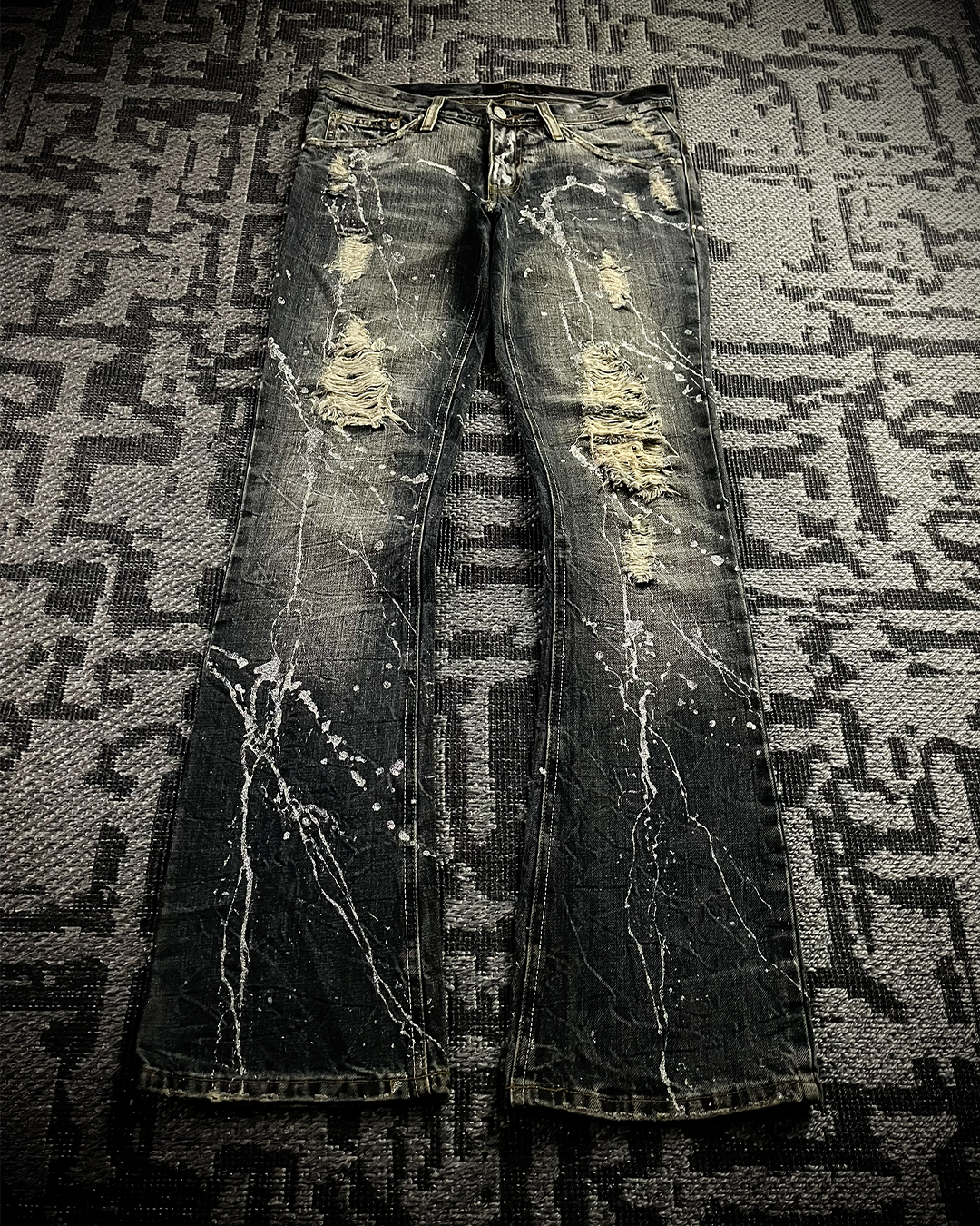 Midas Splash Silver Glitter Bootcut Jeans