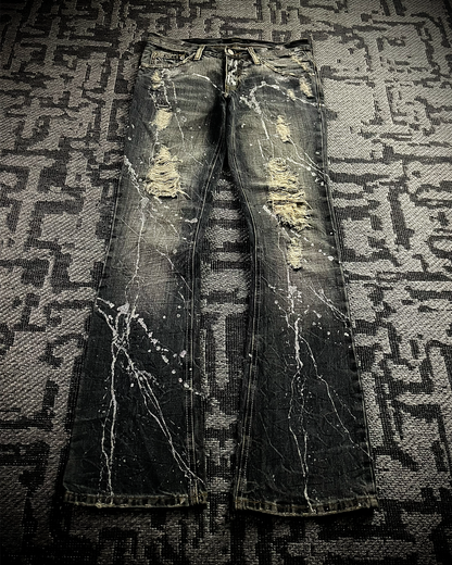 Midas Splash Silver Glitter Bootcut Jeans