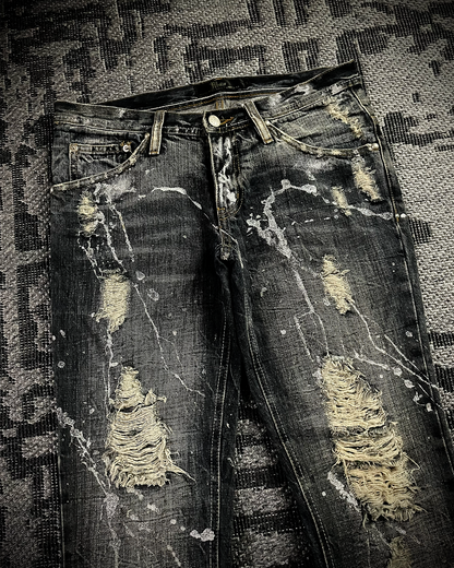 Midas Splash Silver Glitter Bootcut Jeans