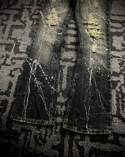 Midas Splash Silver Glitter Bootcut Jeans