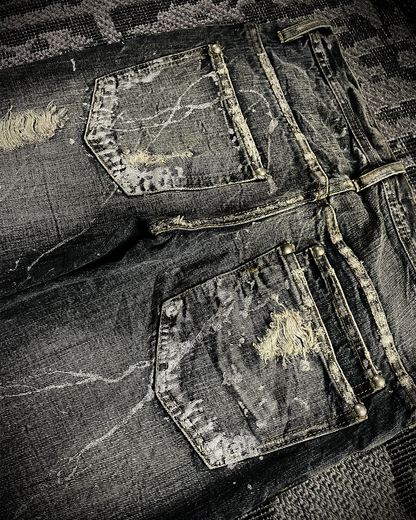 Midas Splash Silver Glitter Bootcut Jeans