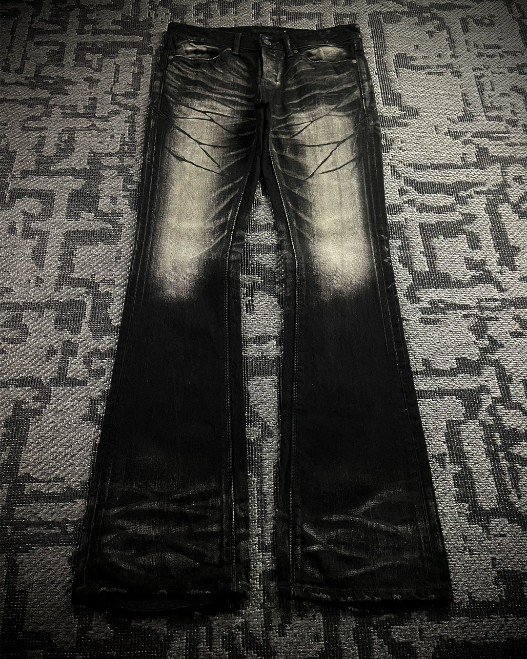 Fuga Whiskered Wax Black Jeans