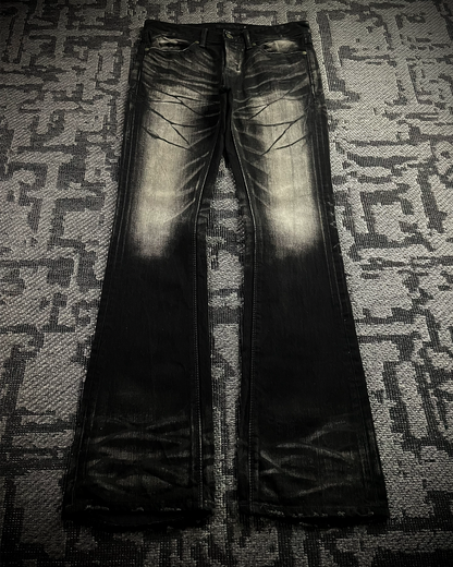 Fuga Whiskered Wax Black Jeans