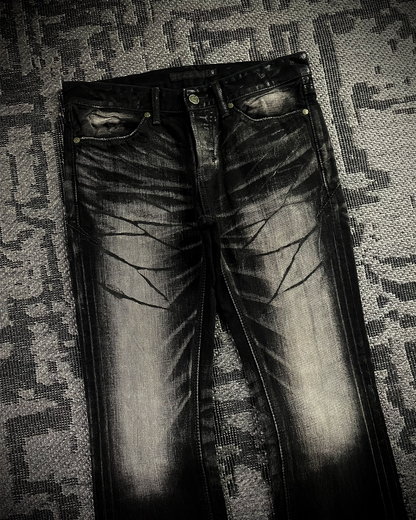 Fuga Whiskered Wax Black Jeans
