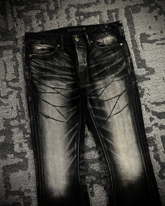 Fuga Whiskered Wax Black Jeans