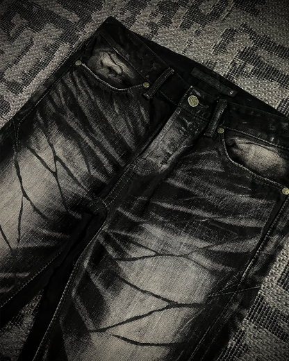 Fuga Whiskered Wax Black Jeans