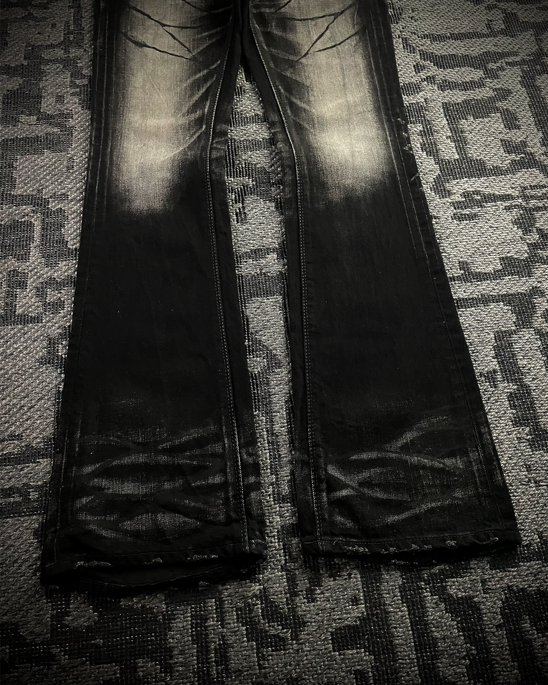 Fuga Whiskered Wax Black Jeans