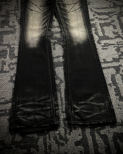Fuga Whiskered Wax Black Jeans