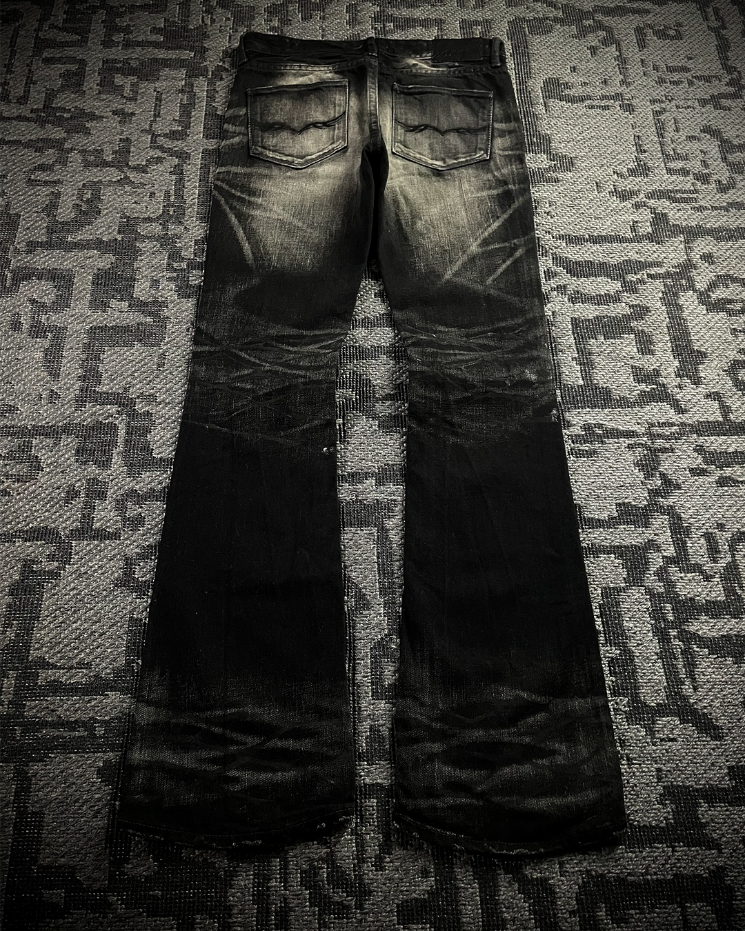 Fuga Whiskered Wax Black Jeans