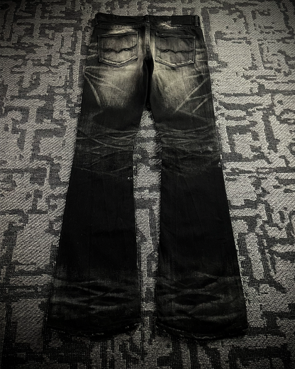 Fuga Whiskered Wax Black Jeans