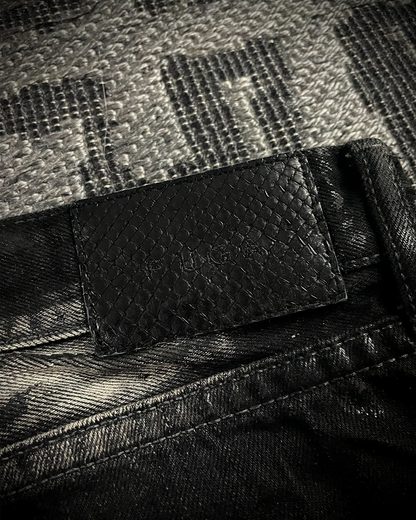 Fuga Whiskered Wax Black Jeans