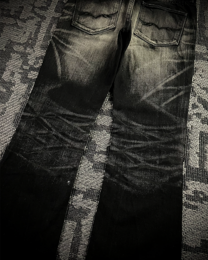 Fuga Whiskered Wax Black Jeans