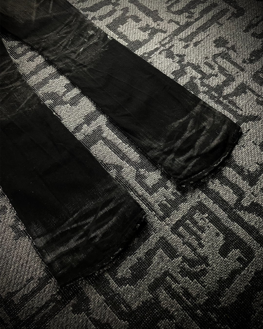 Fuga Whiskered Wax Black Jeans