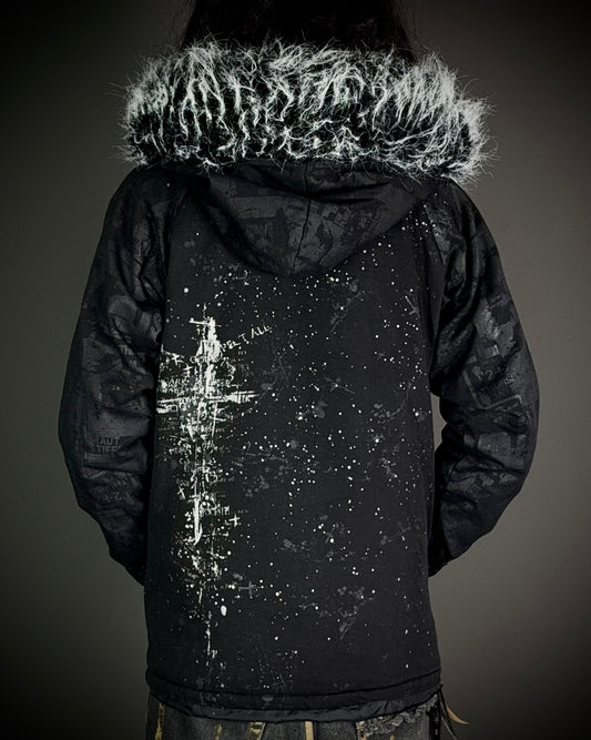 H.NAOTO H.ANARCHY Graphic Fur Hooded Jacket