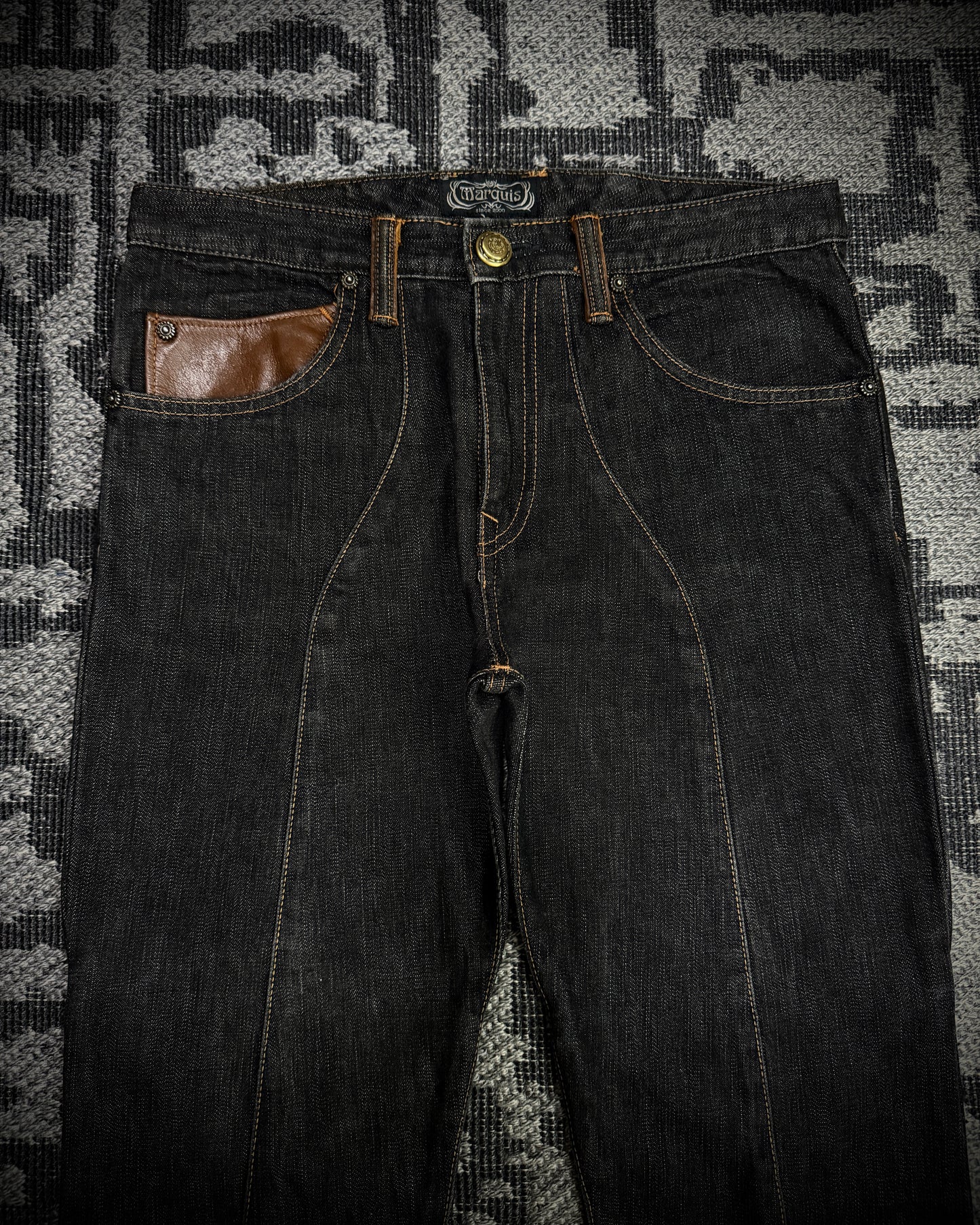 Obelisk 00s Marquis Leather Panel Denim