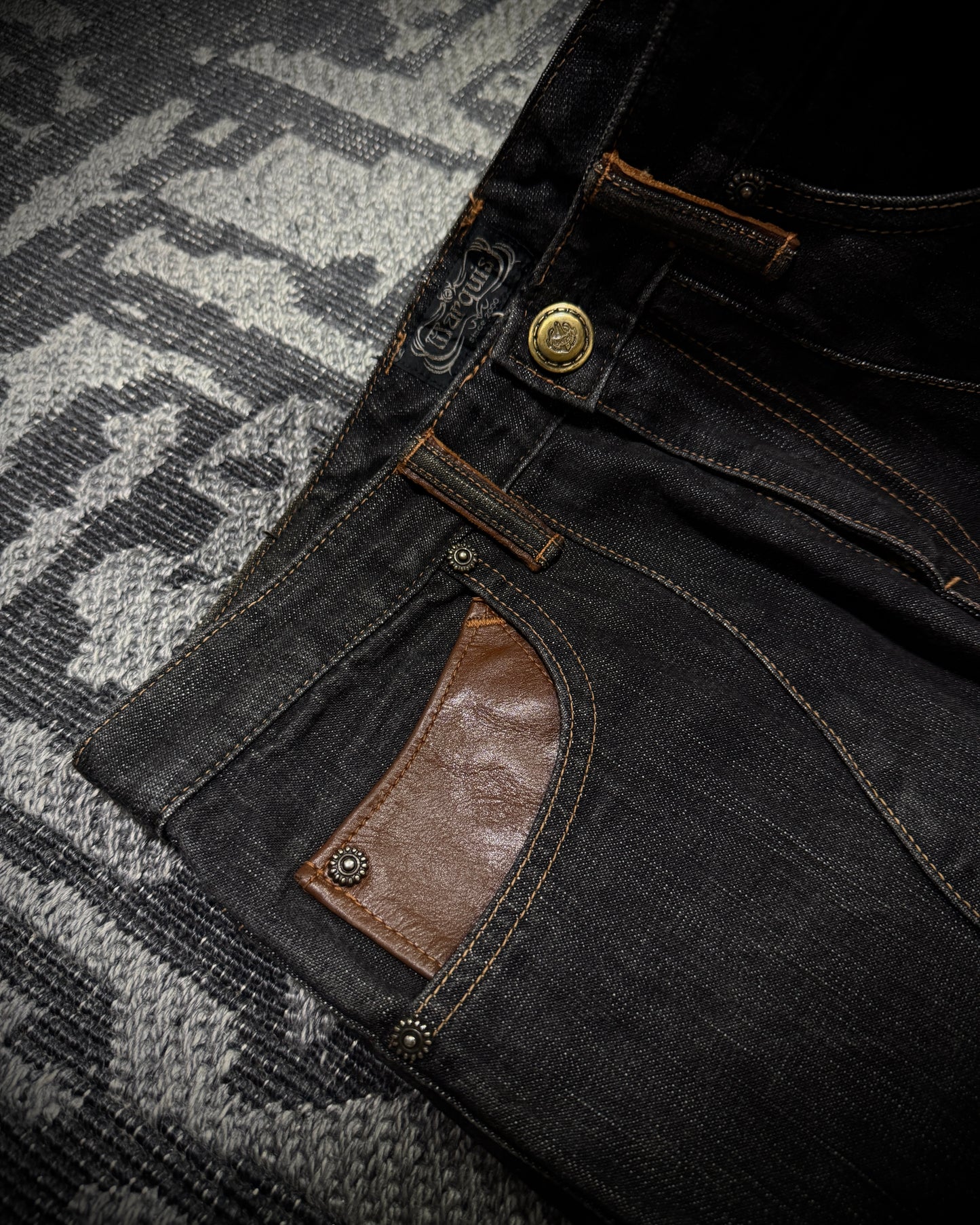 Obelisk 00s Marquis Leather Panel Denim