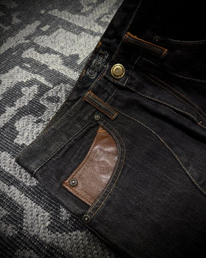 Obelisk 00s Marquis Leather Panel Denim