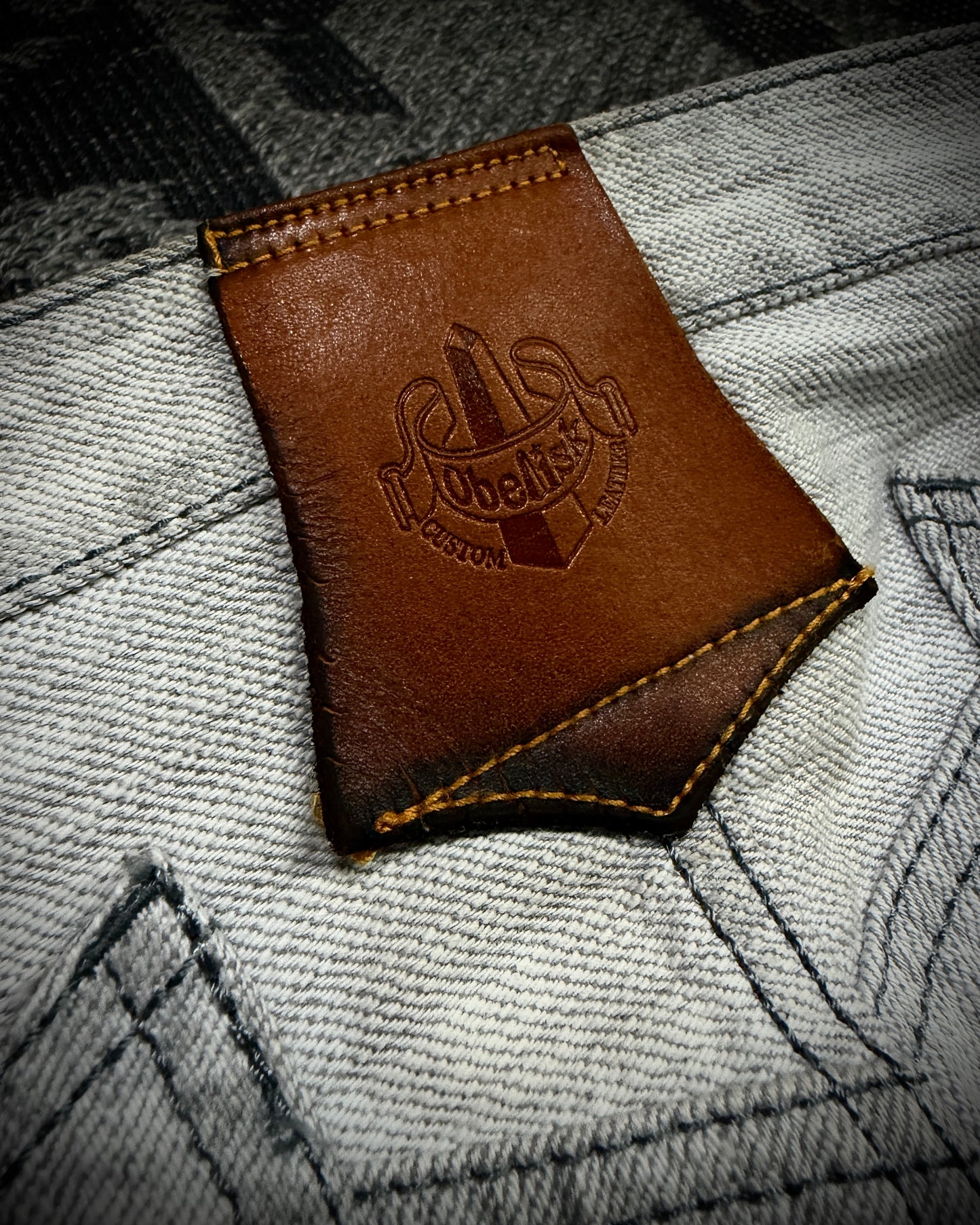 Obelisk 00s Grey-White Distressed Bootcut Denim