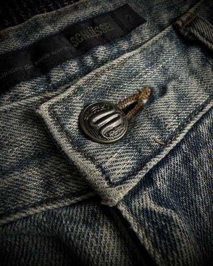 Schlussel Patchwork Distressed Bootcut Jeans
