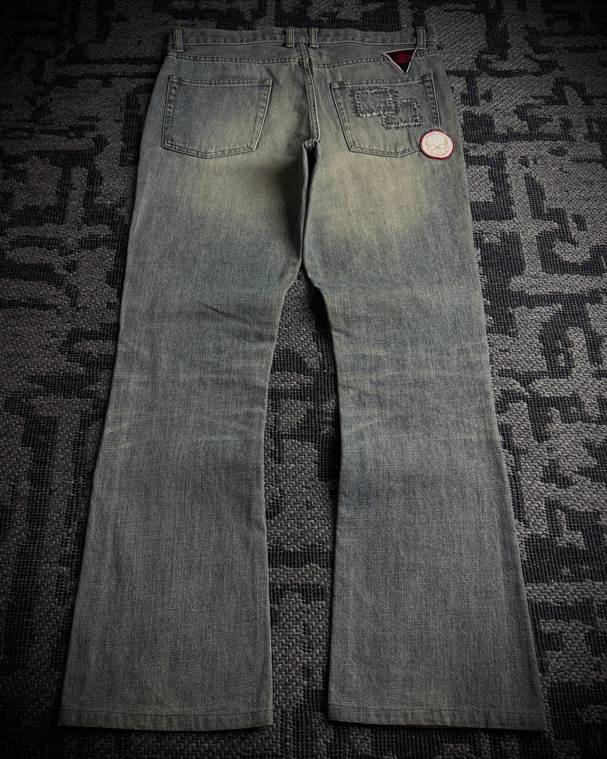 Schlussel Patchwork Distressed Bootcut Jeans