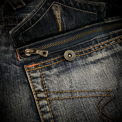 Semantic Design Snake Skin Distressed Flared Jeans