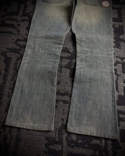 Schlussel Patchwork Distressed Bootcut Jeans