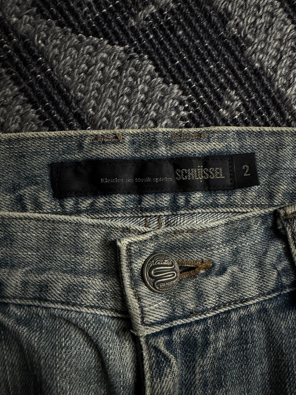 Schlussel Patchwork Distressed Bootcut Jeans