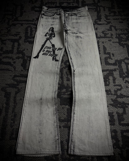 EDGE RUPERT Black Print Off White Jeans