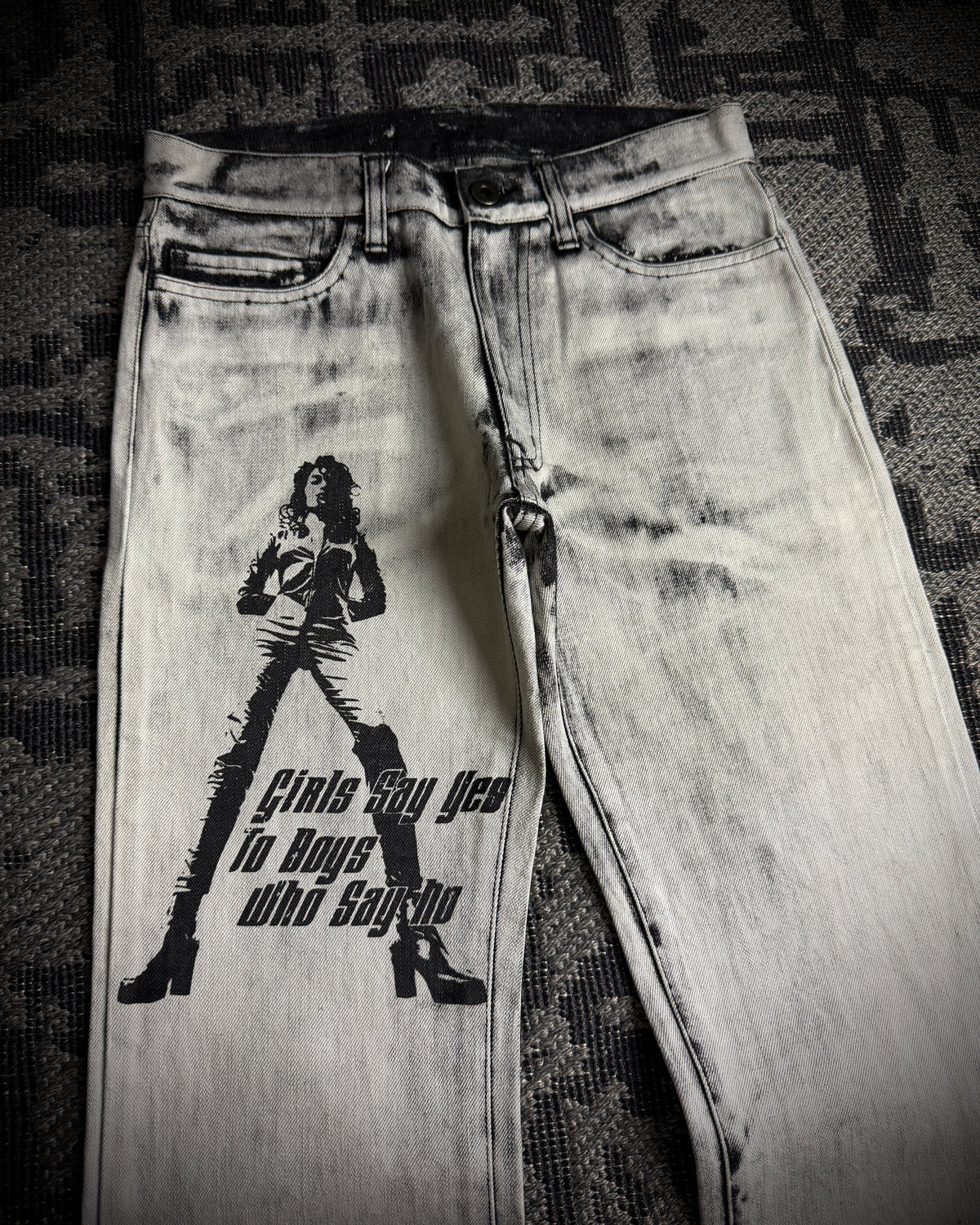EDGE RUPERT Black Print Off White Jeans