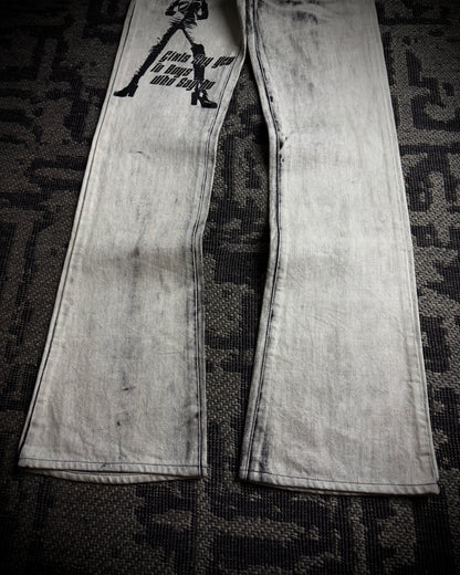EDGE RUPERT Black Print Off White Jeans