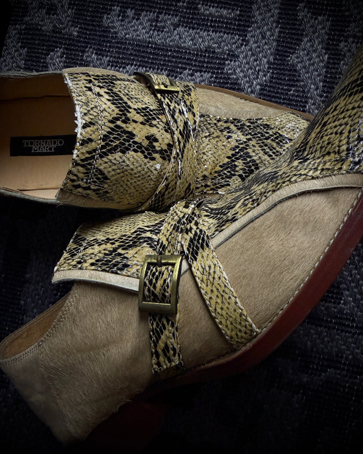 TORNADO MART Hair-on Leather Shoes