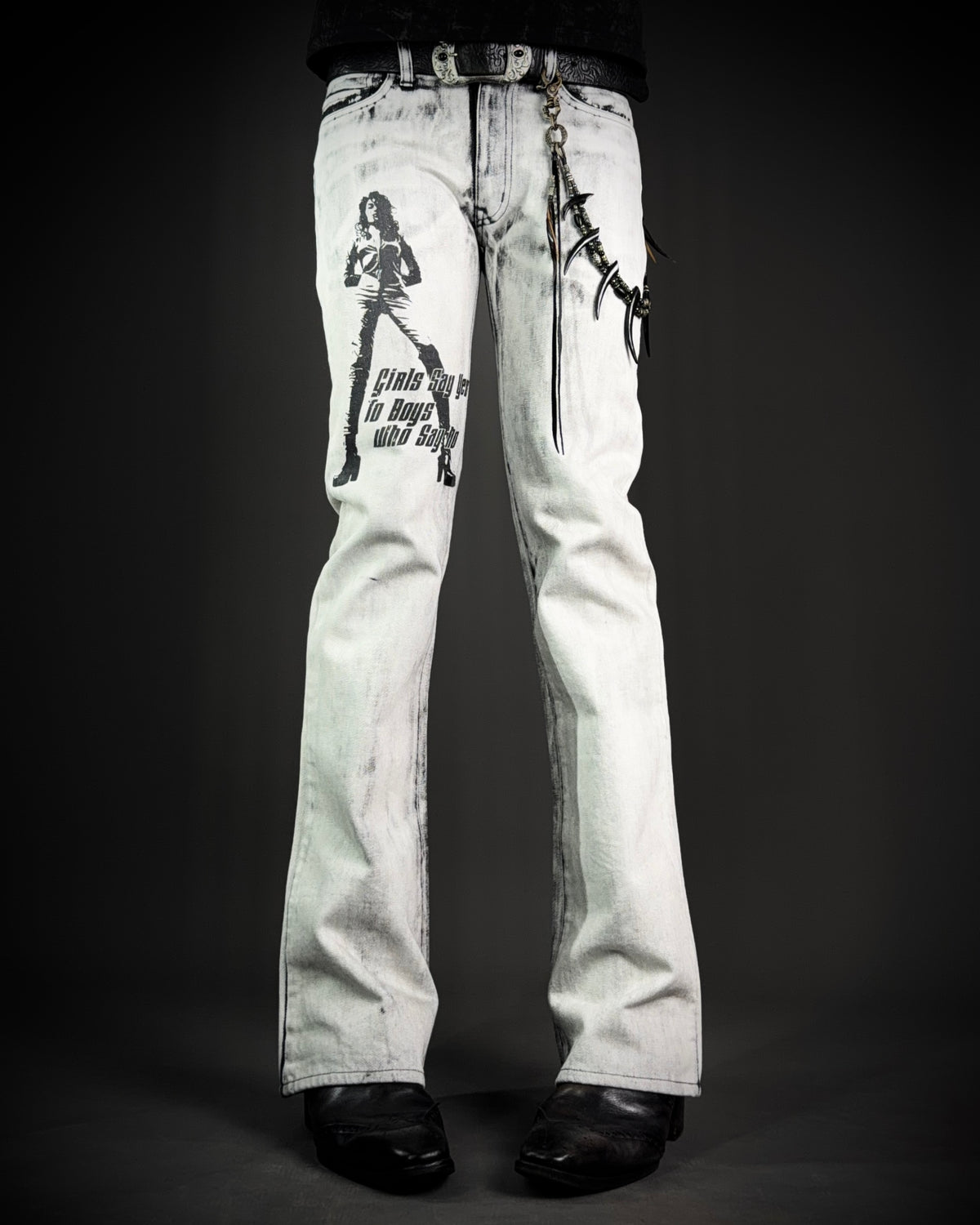 EDGE RUPERT Black Print Off White Jeans
