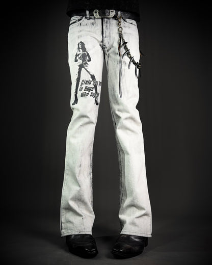 EDGE RUPERT Black Print Off White Jeans