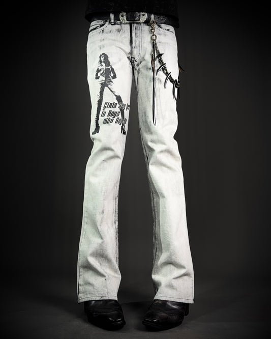 EDGE RUPERT Black Print Off White Jeans