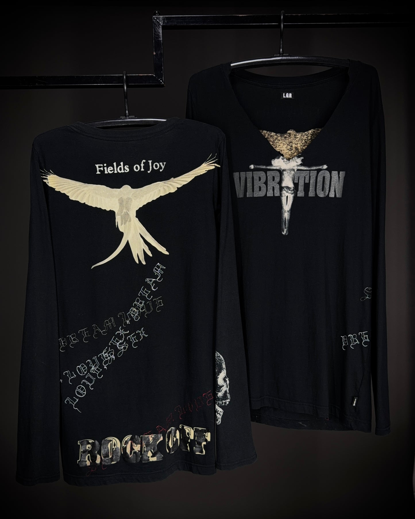 L.G.B. Message-4 Vibration Long Sleeve Tees x2