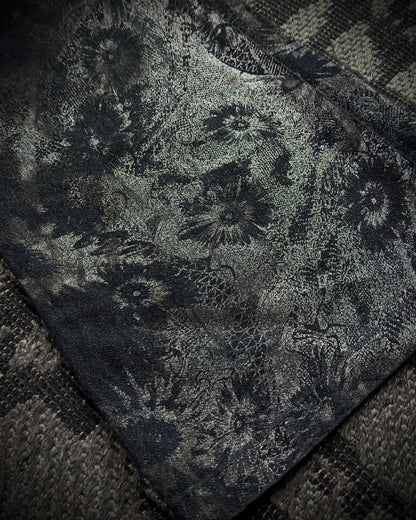 Tornado Mart Metallic Floral Foil Print Flared Pants